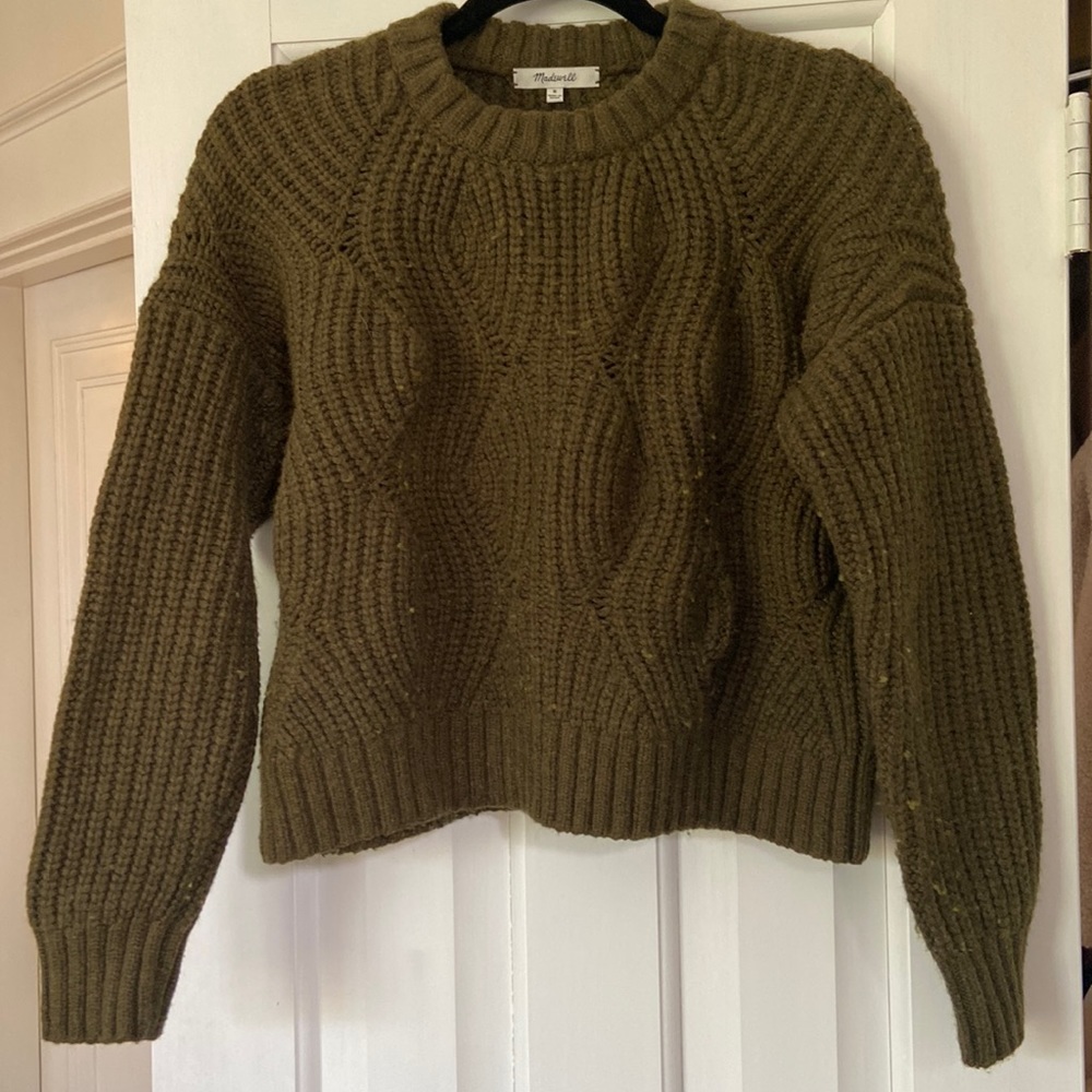 Madewell Olive Green Knit Sweater Size Medium